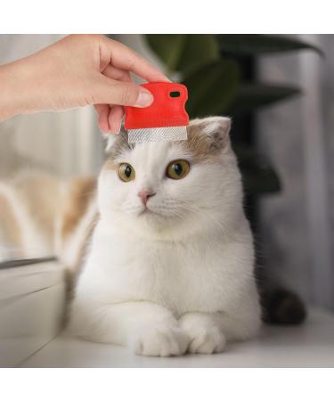 Molain Cat Dog Flea Comb Set - 4 Piece Tear Stain Remover & Grooming Tool for Pets - Red - Buy Online on GoSupps.com