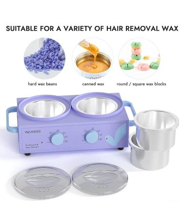 Double Wax Warmer for Hair Removal - Professional 14oz Wax Pot with Faster Melting Machine - Ideal for Large Area Body Waxing at Home, Salon, or Spa - Purple - Buy Online on GoSupps.com