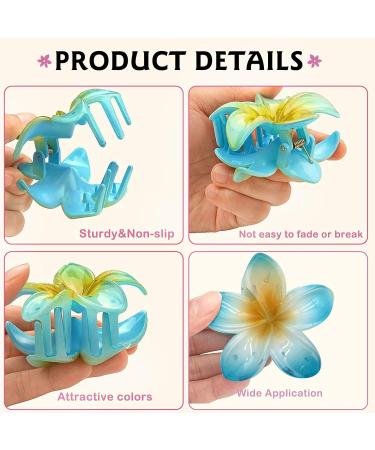 IOSPKKIO Flower Hair Clips - 4 Piece Strong Hold Clamps for Thick Hair | Non-Slip Hawaiian Style Hair Accessories - Buy Online on GoSupps.com