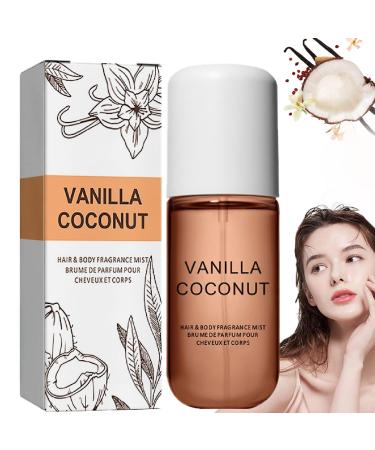 Vanilla Coconut Perfume Vanilla - Body & Hair Fragrance Mist Coconut Vanilla Perfume Vanilla Coconut Hair and Body Perfume Spray 50ml Vanilla Hair & Body Fragrance Mist for Women (Vanilla)