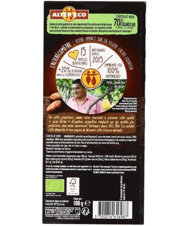  G n rique ALTER ECO - FAIR TRADE - Alter Eco - Fair Trade Organic Dark Chocolate from Ecuador 70% 100g - 100g - Pack of 3 - Sold as a Pack - Buy Online on GoSupps.com
