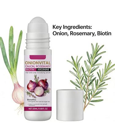 S rum capillaire roll-on l'oignon Huile de romarin Onionvital pour la croissance des cheveux S rum revitalisant pour le cuir chevelu favorisant la croissance des cheveux Roll-on (3P) - Buy Online on GoSupps.com