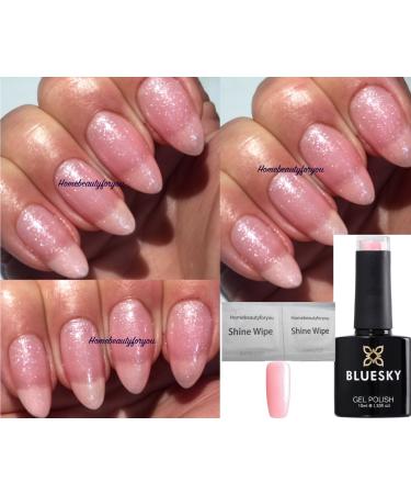 Bluesky PINK Grapefruit Pink Shimmer Sparkle 80546 Nail Gel Polish UV LED Soak Off 10ml