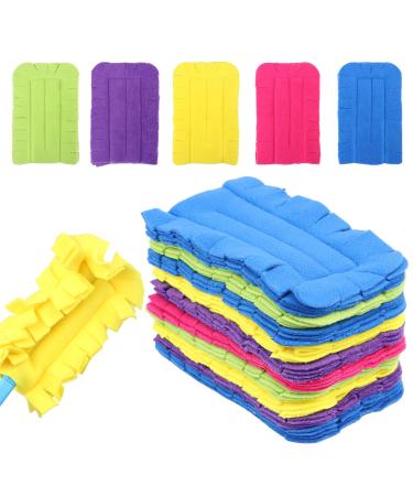 10 Pcs Duster Refill Bulk Reusable Duster Pads Refills Hand Dusters Replacement Rainbow Colors Dry Duster for Cleaning Ceiling Fan Window Kitchen Floor