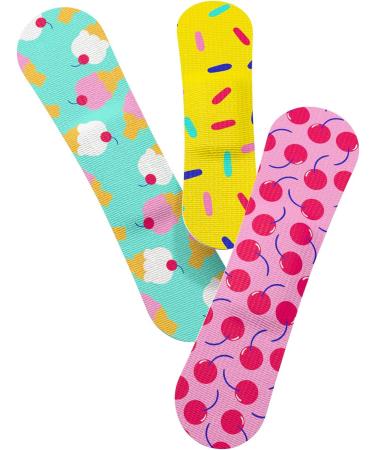 Welly Adhesive Flexible Fabric Bravery Badges - 48ct Ice Cream Patterns | Fun First Aid Tin for Minor Cuts & Scrapes - Buy Online on GoSupps.com
