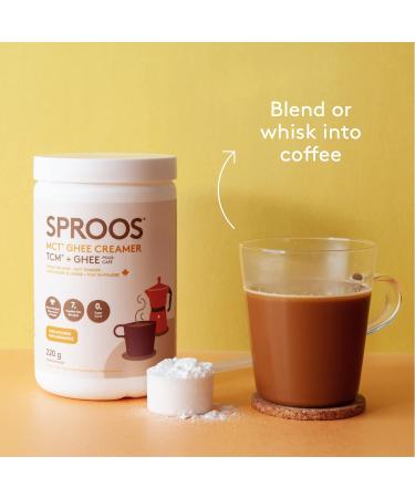 SPROOS MCT Ghee Creamer | Grass-Fed Ghee MCT Powder | Unsweetened | Keto + Paleo Friendly | Tub 220 g - Buy Online on GoSupps.com