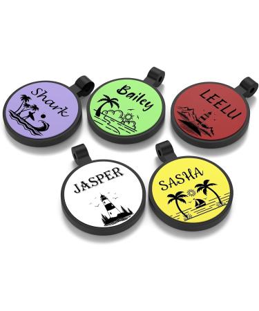 Personalized Yehanti Dog Brand - Engraved Quiet Silicone Dog Stark | Custom Name Phone & Address | Light & Waterproof | Sample Designs Beach Sea - Buy Online on GoSupps.com