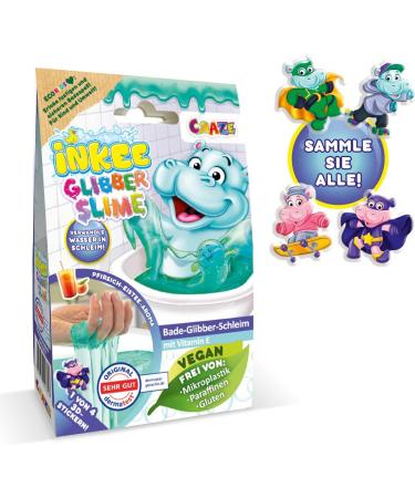 Inkee Bath Slime Hippo | Vitamin E Infused Blue-Green Mucus Powder with Peach Aroma | 100g Bathing Glibber Mucus for Kids - Buy Online on GoSupps.com