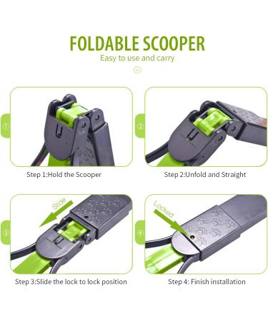 Non-Breakable Pet Pooper Scooper for Dogs and Cats | Durable Spring, Long Handle | Easy Grass & Gravel Pick Up - Green - Buy Online on GoSupps.com