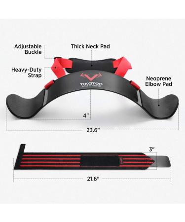 Buy Tikaton Arm Blaster with Wrist Bandages - Adjustable Biceps & Triceps Isolator for Bodybuilding | Black Aluminum Arm Curl Device - Buy Online on GoSupps.com