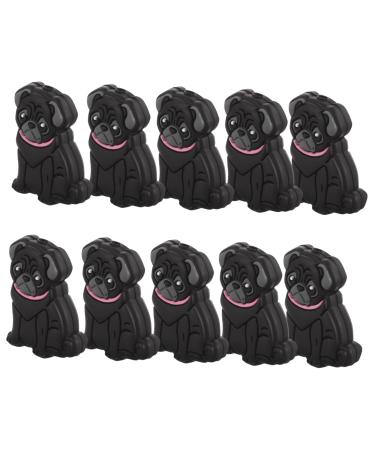 TEHAUX 10pcs Dog Beads Baby Accessories Silicone Beads Black Beads Molar Silica Gel Teether Black Baby Black 3.1x2.3cm