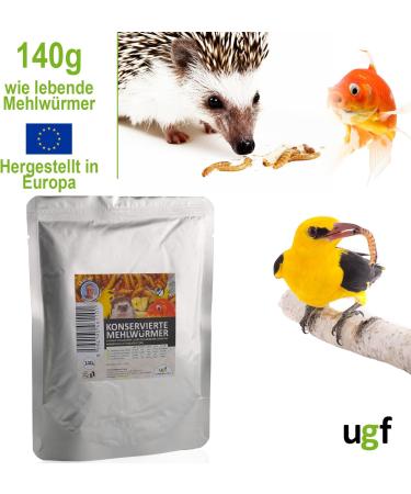 UGF Juicy Preserved Mealworms 140g - Premium Bird Food Hedgehog & Squirrel Treats Year-Round Nutrition - Buy Online on GoSupps.com