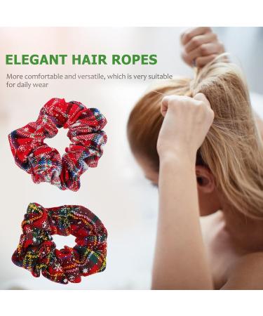 Christmas Hair Scrunchies - 5 Elastic Hair Ties for Festive Ponytails | Perfect Xmas Party Accessories - Buy Online on GoSupps.com