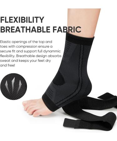 AVIDDA Ankle Support Brace 1 Pair - Adjustable Compression Foot Sleeves for Pain Relief - M/Z New Black - Buy Online on GoSupps.com