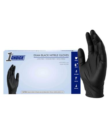 1st Choice Black Nitrile Gloves Box of 100 Large Gloves Disposable Latex Free - Exam Grade Black Gloves for Cooking - 3mil Large (Pack of 100) 100