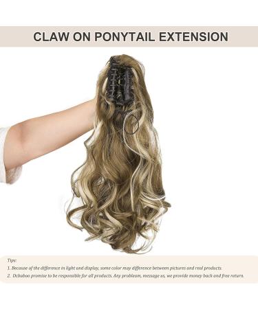Dcbaboo 18inch Claw Clip in Ponytail Hair Extensions Long Wavy Ponytail Extension Curly Synthetic Pony tails Natural Wave One Piece Hairpiece Fake Ponytail for Women Golden Brown/Bleach Blonde 18 inch 150g Golden Brown/Bleach Blonde - Buy Online on GoSupps.com