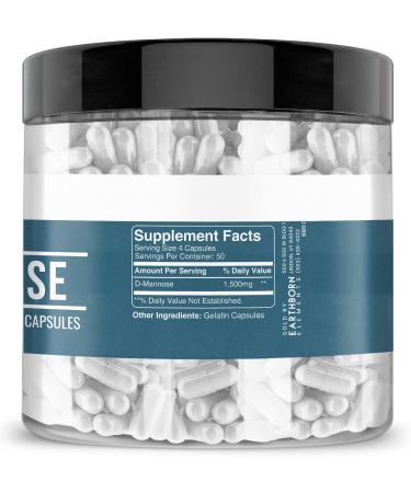 Earthborn Elements D-Mannose 200 Capsules - Pure & Undiluted - No Additives - 50 Servings - Buy Online on GoSupps.com