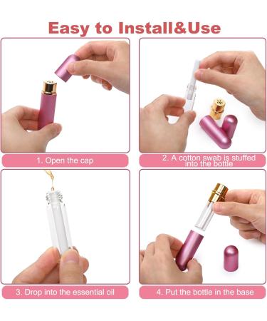 Buy Bekith Set of 8 Refillable Aromatherapy Inhalers - Essential Oil Nasal Tubes with Cotton Wicks & Opening Tool - Portable & Durable Aluminum/Glass Design - Buy Online on GoSupps.com