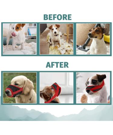 Shop Wllhyf Soft Nylon Dog Muzzle | Breathable & Comfortable Biting Chew Prevention | Adjustable Muzzle for Small Dogs (Red M) - Buy Online on GoSupps.com