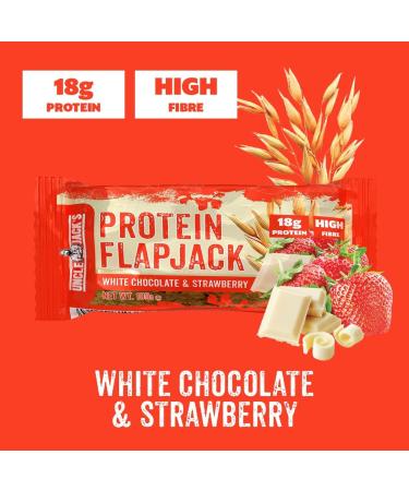 Uncle Jack's Protein Flapjacks - 16 x 100g - 18g Protein - Vegetarian (White Chocolate & Strawberry) - Buy Online on GoSupps.com