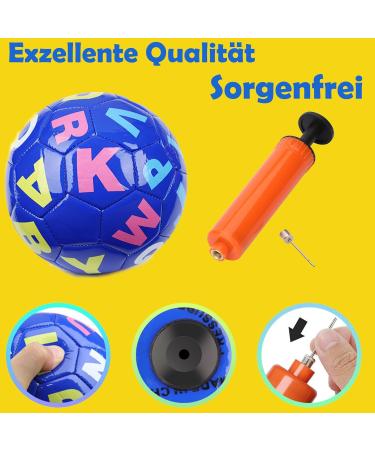 Football 15 cm with Pump - Indoor Sensory Ball for Kids (Aged 2-8) | 3 Pack Toddler Balls with Letters - Perfect for Girls & Boys - Buy Online on GoSupps.com