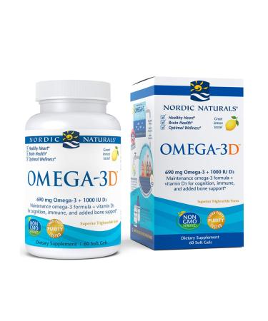 Nordic Naturals Omega-3D Lemon 1000 mg 60 Soft Gels