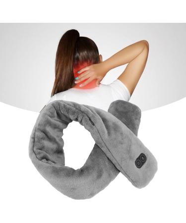 Shop Heated Neck Wrap | Soft & Breathable Vibration Massage Scarf - USB-Powered Outdoor Warmth (Dark Gray) - Buy Online on GoSupps.com