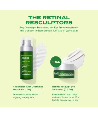 Murad Retinal ReSculptors 2-Piece Full Size Kit ($197 Value) - Retinal Serum & Eye Cream - 2.5x Vitamin A Lifts Firms Anti-Aging Encapsulated Retinal Reduces Wrinkles on Face Eyes & Neck - Buy Online on GoSupps.com
