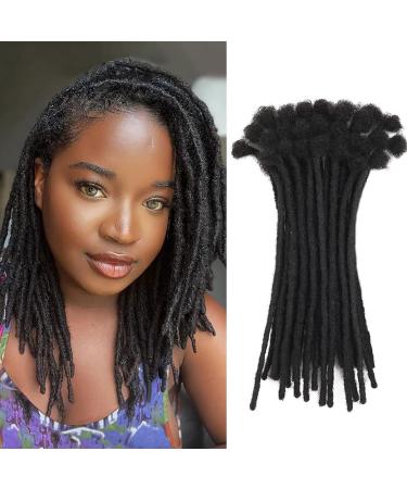 Huarisi 12 Inch Dreadlock Extensions Human Hair 0.2cm Thin Loc Extensions Real Human Hair for Men/Women/Kids 20 Strands Full Handmade Permanent Crochet Extensions Can Be Curled and Bleached