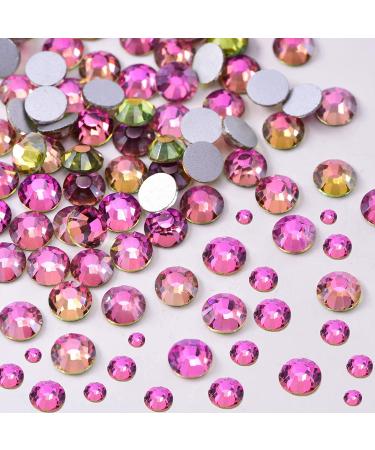 Dowarm 2650 Pcs Rose Vitrail Flat Back Crystal Rhinestones - 6 Sizes for Crafts, Nail Art, Jewelry - Buy Online on GoSupps.com