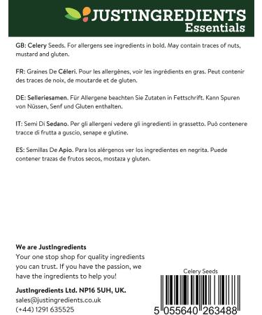 JustIngredients Essentials Celery Seeds 100g - Top Quality Celery Seeds for Cooking - Pack of 1 - Buy Online on GoSupps.com