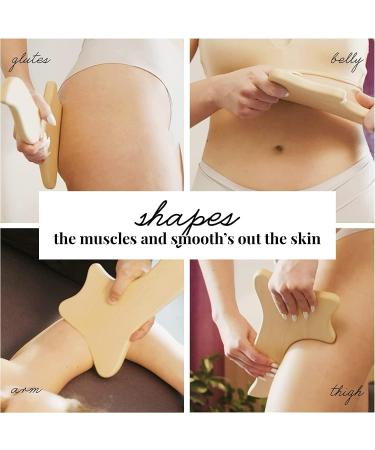 Tuuli Anti Cellulite Massage Set - Wooden Massager Roller & Gua Sha Tool for Effective Maderotherapy | International Shipping Available - Buy Online on GoSupps.com