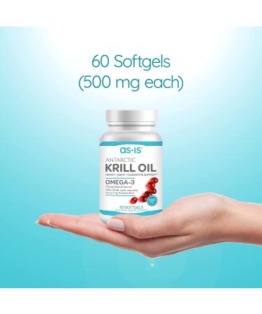 500mg Antarctic Krill Oil Softgels with Phospholipid Omega-3s EPA & DHA - High Astaxanthin - No Fishy Reflux - by as-is (60 Count) - Buy Online on GoSupps.com