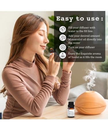 Santal Essential Oil for Diffuser - Inspired by Santal 33 - Luxurious Aroma Handcrafted in USA - 10ml Glass Bottle - Buy Online on GoSupps.com