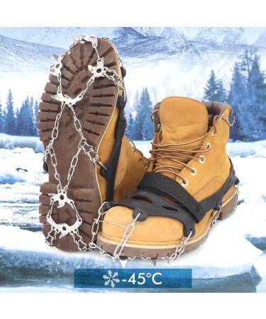 Henoty 19-Spikes Ice Cleats for Hiking Boots - Snow Grips for Women, Men, and Kids | Safe Traction for Hiking, Fishing, Climbing, and Mountaineering - Buy Online on GoSupps.com
