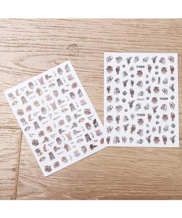 Women Easy To Use Fashion Hand-made Accessories Tiger Animals Printing Self Adhesive Year Nail Stickers(1) Style1 - Buy Online on GoSupps.com