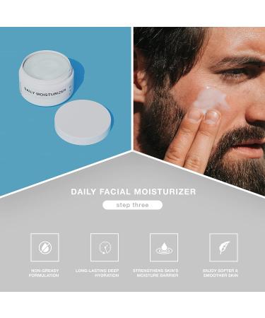 CRVFT Men's Facial Care Kit | Aloe Vera Face Wash, Hyaluronic Moisturizer, Charcoal Exfoliating Scrub | Complete Daily Skin Care System for Men | Scented 3 Piece Kit - Buy Online on GoSupps.com