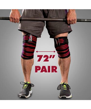 ACHIEVE FIT Knee Wraps for Weightlifting - Men and Women Knee Support - Compression for Powerlifting, Deadlifting, Squats - Prevent Injuries, Enhance Stability & Power - 72 Red/Black (Pair) - Buy Online on GoSupps.com