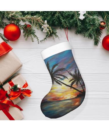 Ffexs Pier Lights Velvet Christmas Socks One Size Tropical Sunset for New Year & Holiday Cheer - Buy Online on GoSupps.com