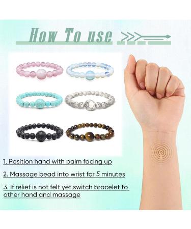 Anti Motion Sickness Bands - Adjustable Acupressure Bracelet for Nausea Relief - Travel Sickness Wristband - Vertigo and Dizziness Relief - 6pcs - Buy Online on GoSupps.com