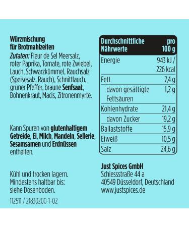 Just Spices Stullen Spice I Herbal filled bread with 13 tasty ingredients in a spice mix I Spice jar 50 g - Buy Online on GoSupps.com