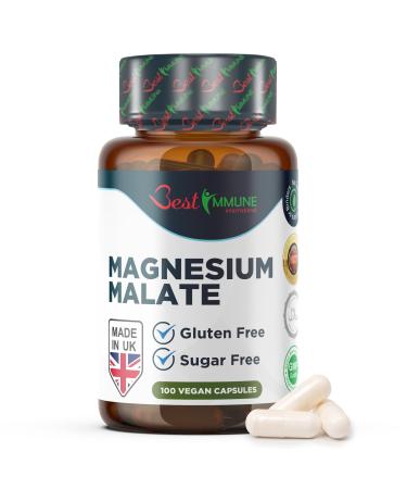 Best Immune International Highquality magnesium malate 500 mg ideal strength 100 Vegan capsules Highest bioavailability Natural product