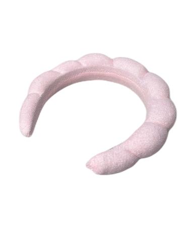 Mimi and Co Spa Headband for Women - Sponge & Terry Towel Cloth Fabric Head Band for Skincare  Face Washing  Makeup Removal  Shower  Facial Mask - Soft & Absorbent Material  Hair Accessories - Pink