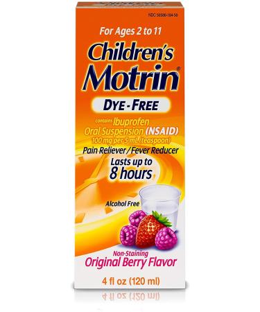 Johnson & Johnson Motrin Childrens Formula 4 oz Dye- Free Berry