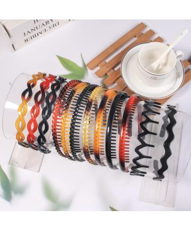 XIMA 12PCS Plastic Hair Comb Headbands for Women - Non slip Braided Thin Hair Band with Teeth - Hair Loops Accessories for Girls - Buy Online on GoSupps.com