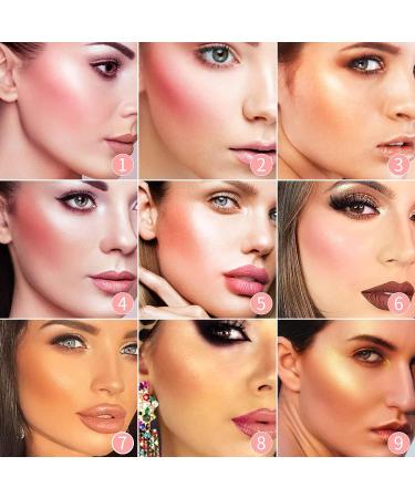 DE'LANCI Blush Highlighter Palette - High Pigment Face Makeup Kit for Teens - 9 Color Shimmer Matt Powder- Ideal for Cheeks and Base Foundation - Christmas Beauty Gift - Buy Online on GoSupps.com