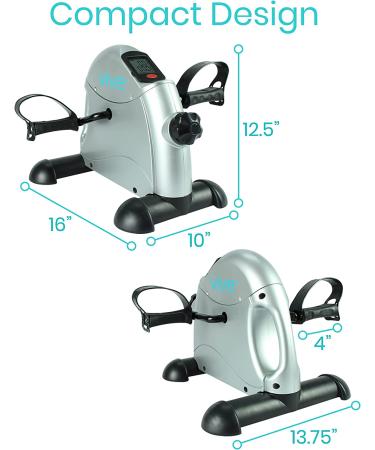 Vive Pedal Exerciser - Compact Stationary Leg Peddler for Office Desk - Low Impact Mini Cycle Bike for Arm or Foot - Portable Sitdown Recumbent Equipment - Buy Online on GoSupps.com
