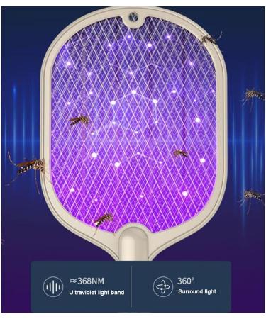 Electric Mosquito Killer Electric Mosquito Swatter 2 in 1 Summer Fly Swatter Trap Flies Insect Killer Pest Control Dark Green - Buy Online on GoSupps.com