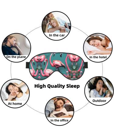 Flamingo Flowers Double-Sided Sleep Eye Mask | Comfortable Soft Blindfold with Adjustable Strap | Light Blocking Black for Travel & Sleep - Buy Online on GoSupps.com