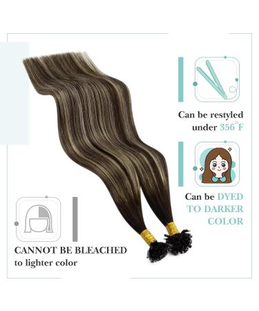 Buy Youngsee Bondings Extensions | Real Hair Ombre U Tip Extensions | 50cm Remy Keratin Bonding | Dark Brown to Ash Blonde #4/18/4 - Buy Online on GoSupps.com